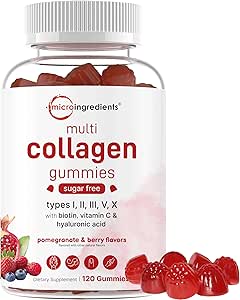 Micro Ingredients Multi Collagen Peptides, 120 Collagen Gummies 