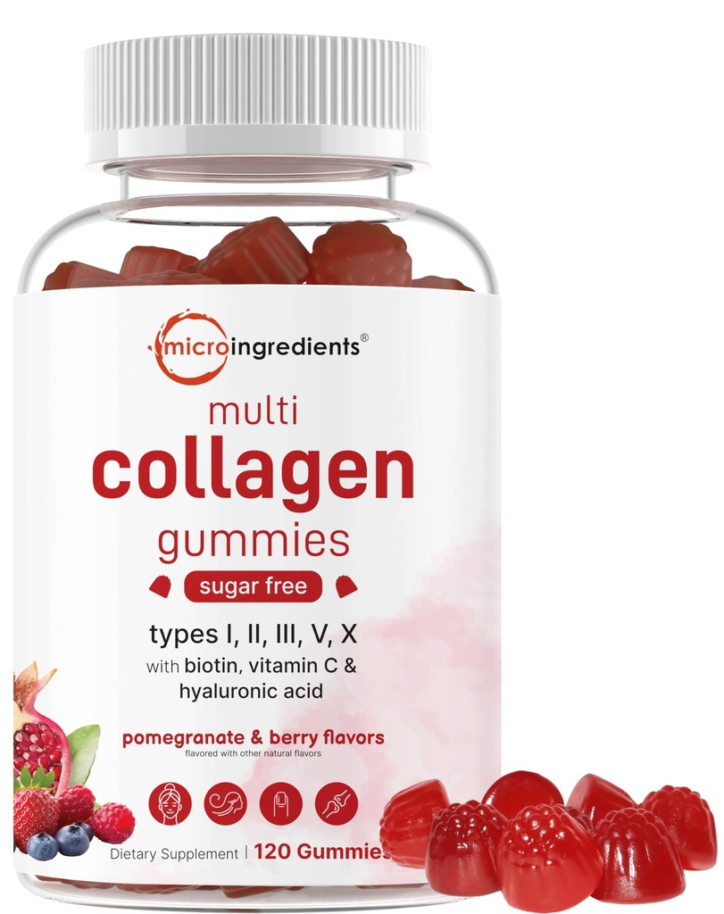 Micro Ingredients Multi Collagen Peptides, 120 Collagen Gummies 