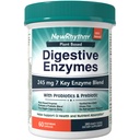 NewRhythm Digestive Enzymes 245 mg, με Προβιοτικά και Πρεβιοτικά, Φυτικά Με βάση, 7 Βασικά Ένζυμα, Διήθηση, Απορρόφηση θρεπτικών συστατικών, Protease Amylase & Lipase, 60 Vegan Κάψουλες
