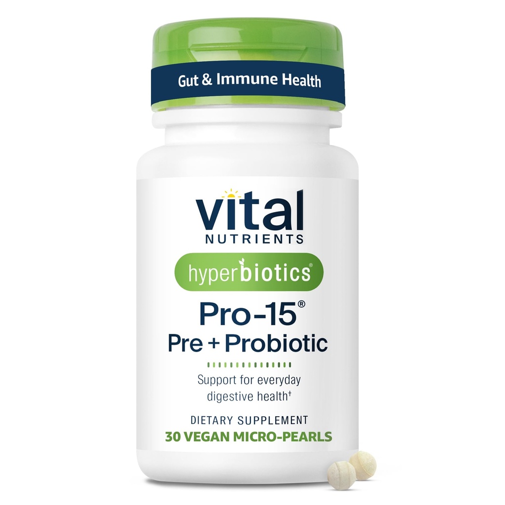 Hyperbiotics Vital Nutrients Pro-15 Prebiotics and Probiotics for Women and Men 