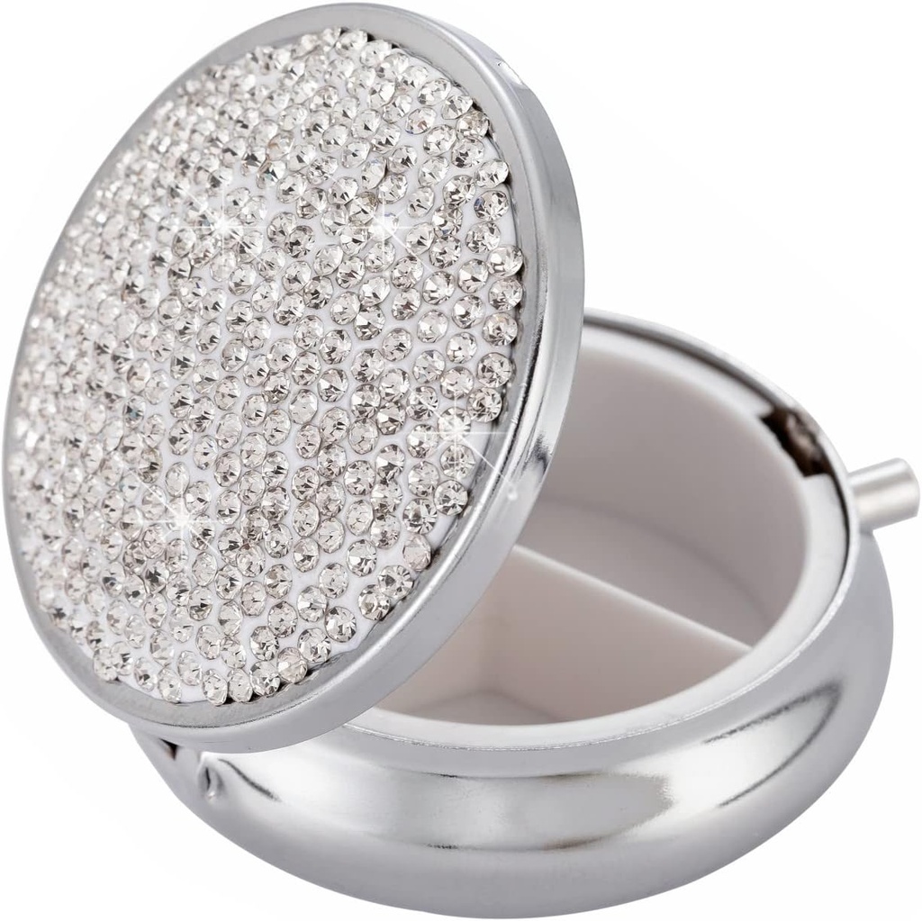 Ιατρική Organizer κουτί Pocket Pharmacy Bling Travel Pill κουτί περίπτωση για Purse Mini Pill Holder Organizer Μικρό Pill Container για βιταμίνη (ασημί)