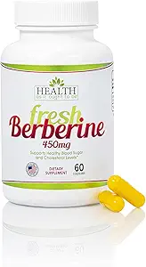 Health As It Ought To Be Fresh Berberine 450mg Supplement | Contains Only Berberine | No Preservatives | 60 Capsules