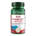 Krill Omega 50 Plus w/ CoQ10 από προϊόντα καθαρότητας - 1300mg Krill Oil και Fish Oil Blend - 100mg CoQ10 - 500mg Φυσική Ασταξανθίνη - Υποστήριξη για την κοινή, την υγεία του εγκεφάλου και περισσότερα - 60 Mini Softgels