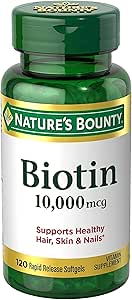 Nature's Bounty Biotin 10, 000 McG, Rapid Release Softgels 120 Ea (πακέτο του 2)