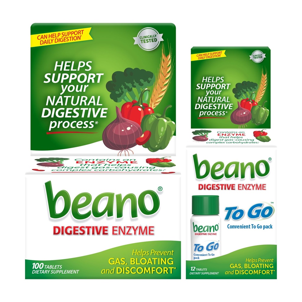 Beano Extra Strength 100ct & beano to Go Pocket Pack 12ct