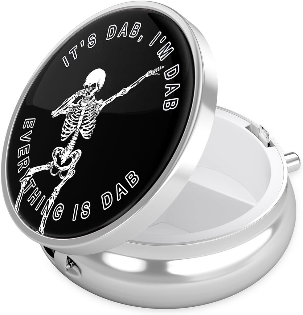 Nipichsha κουτί χάπι, μικρή θήκη χάπι για το πορτοφόλι & τσέπη, χαριτωμένο ταξιδιωτική ιατρική Organizer, φορητός κάτοχος εμπορευματοκιβωτίων ιατρικής για να κρατήσει βιταμίνες, φαρμακευτική αγωγή, ιχθυέλαιο & συμπλήρωμα, Dab