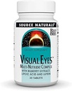 Source Naturals Visual Eyes Dietary Supplement - Multi- Nutrient Complex with Bilberry Extract, Lipoic Acid and Lutein - 30 Tablets