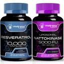 WELNESS LABSRX Resveratrol Κάψουλες 10000mg - Nattokinase Συμπληρώματα Κάψουλες - 5000 FU