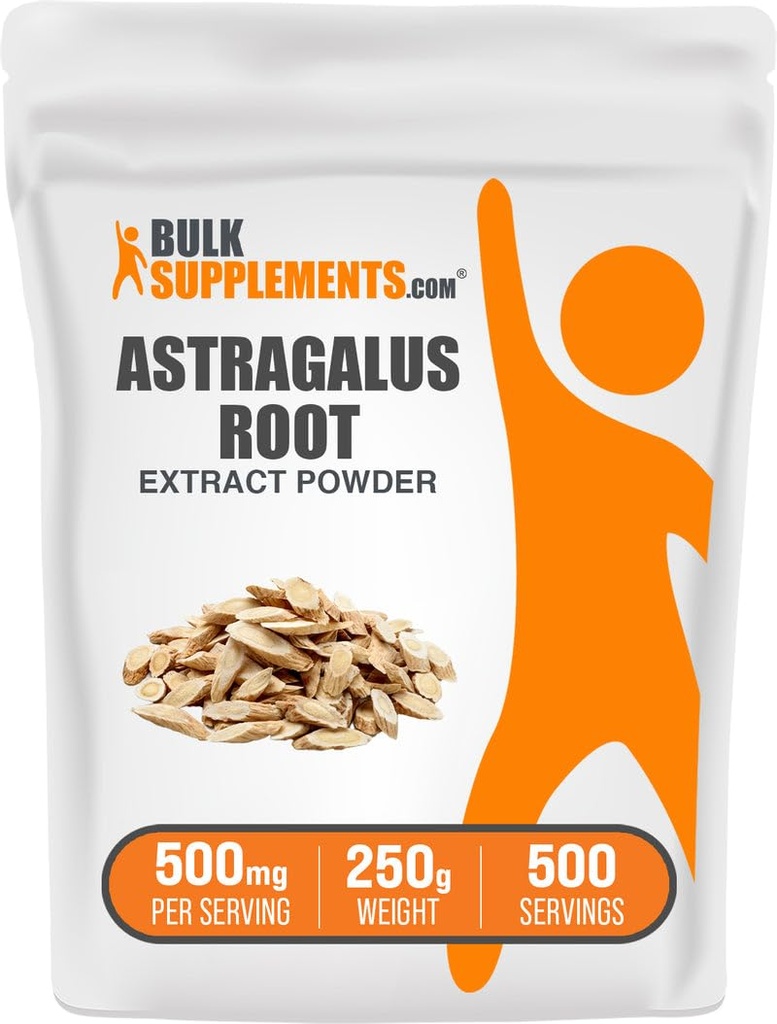 BulkSupplements.com Astragalus Extract Powder - Astragalus Root Powder, Herbal Supplement - Vegan & Gluten Free, 500mg ανά Σερβίρισμα, 250g (8,8 oz) (πακέτο του 1)