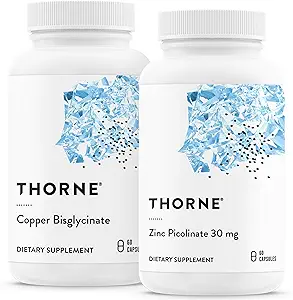 THORNE - Trace Minerals Bundle - Ψευδάργυρος Πικολινικό και Χαλκοδιγλυκινικό - Απαραίτητα για την ευεξία - 60 Υπηρεσίες