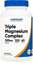 Nutricost Triple Magnesium Complex (300mg, 120 κάψουλες) - από το Di-Magnesium Malate, Bisglycinate και Κιτρικό, 60 Υπηρεσίες
