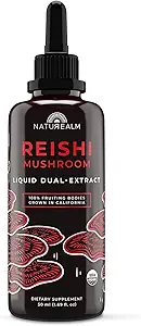 Naturealm Reishi Mushroom Liquid Timcture Supplement – Προάγει την ηρεμία, την ανοσοποιητική υποστήριξη & τη βοήθεια για τον ύπνο, Vegan, μη ΓΤΟ – Οργανικά όργανα φρούτων, 1 μήνας προσφοράς