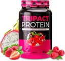 Nutrology TRIPACT Protein Powder - 7-σε-1 Αντικατάσταση γεύματος Ανακινήστε με Grass Fed Whey Protein Powder, Pea, Rice, Greens for Muscle Recovery & Immunity, Superberry Flavor, 40 Servings