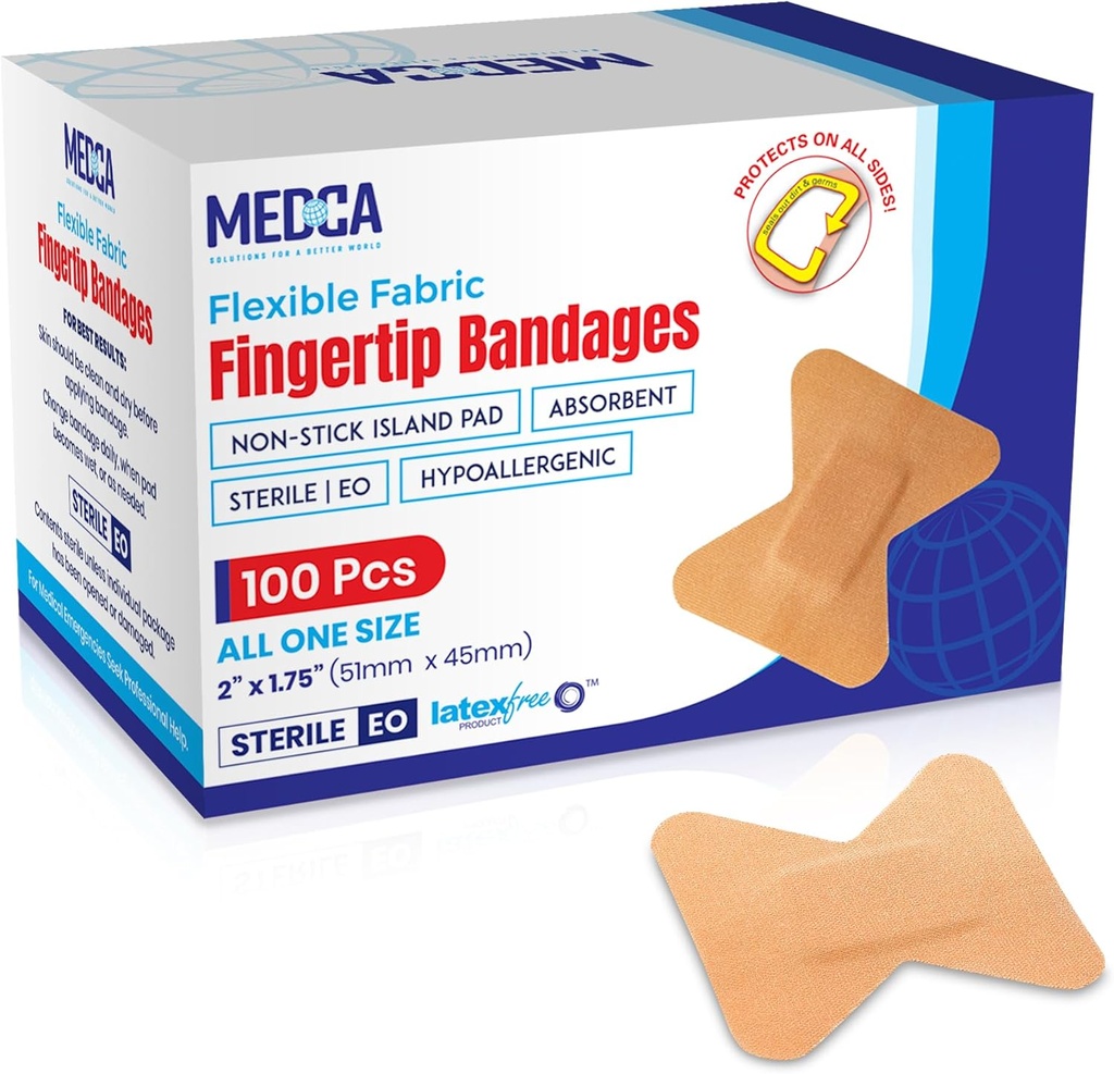 Ευέλικτες ζώνες υφάσματος - Flex Ύφασμα Adhesive Bandages Finger-Tip Care και να προστατεύσει τις πληγές από τη μόλυνση - (100 Count Box)
