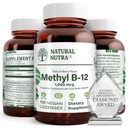 Φυσικό Νούτρα Vegan Methyl B12 1000mcg, συμπλήρωμα για την υγεία της καρδιάς και την ενέργεια Booster, χωρίς γλουτένη, τη μετατροπή της ενέργειας υποστήριξης, την ενίσχυση της ανοσολογικής απόκρισης, τη λειτουργία του εγκεφάλου βοήθειας, 100 Vegan Lozenges