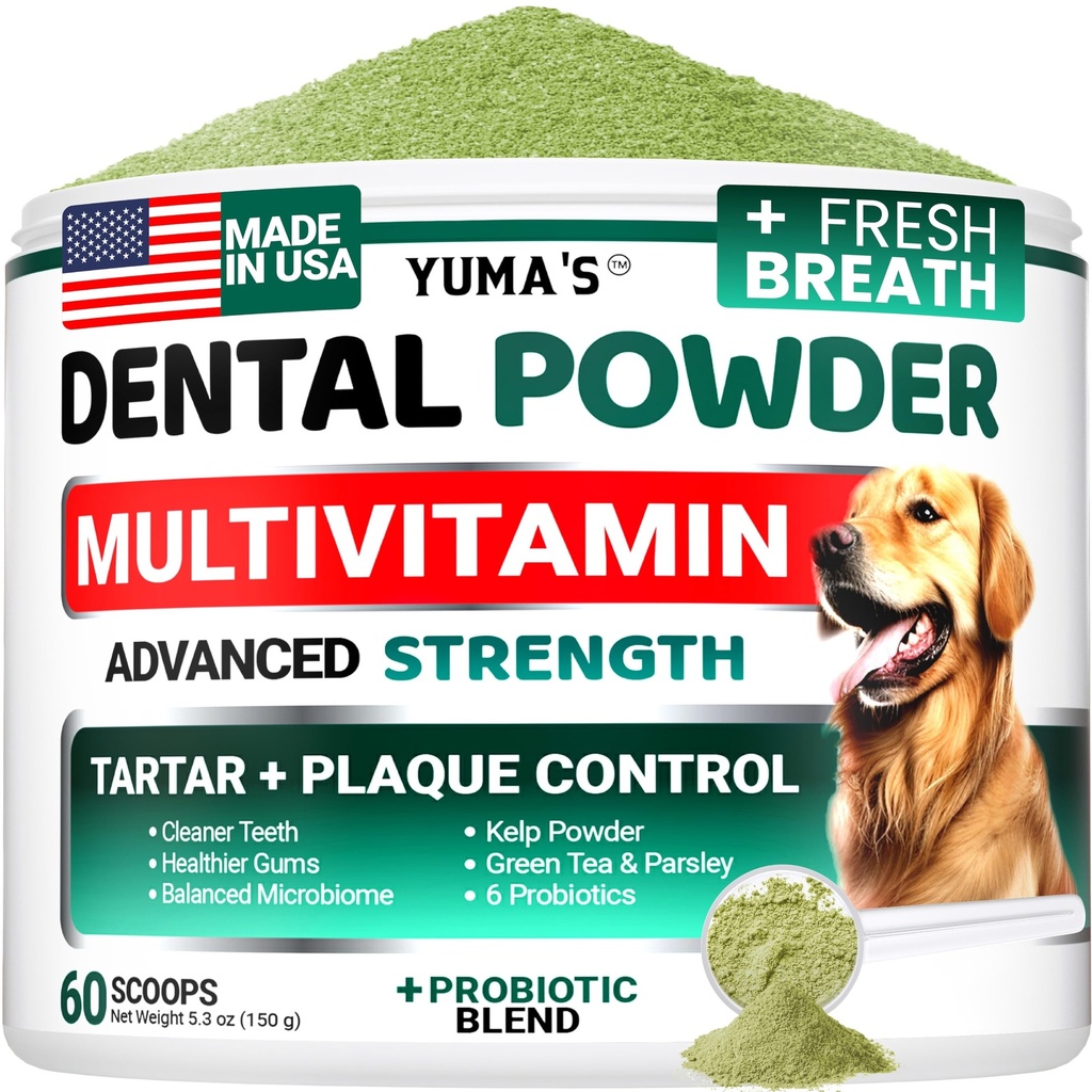 Advanced Dog Dental Powder, Αναπνευστικό Αποσμητικό με πολυβιταμίνη, Δόντια Σκύλος Καθαρισμός, Κακή αναπνοή & Τάρτα και Plaque Off Remover για σκύλους Probiotics lab co, Pet Oral Care - Βιταμίνες και συμπληρώματα