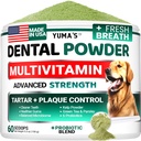Advanced Dog Dental Powder, Breath Freshener with Multivitamin, Dog Teeth Cleaning, Bad Breath & Tartar and Plaque Off Remover for Dogs Probiotics lab co, Pet Oral Care - Vitamins and Supplements