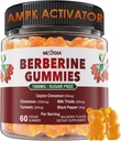 βερβερίνη Gummies 1500mg χωρίς ζάχαρη, Βιολογικό συμπλήρωμα βερβερίνης w/Ceylon Κανέλα, χρώμιο, κουρκουμάς, γαϊδουράγκαθο γάλακτος για τον μεταβολισμό ισορροπημένη, βερβερίνη HCl από ινδικό εκχύλισμα βατόμουρου, Vegan 60 κοχ