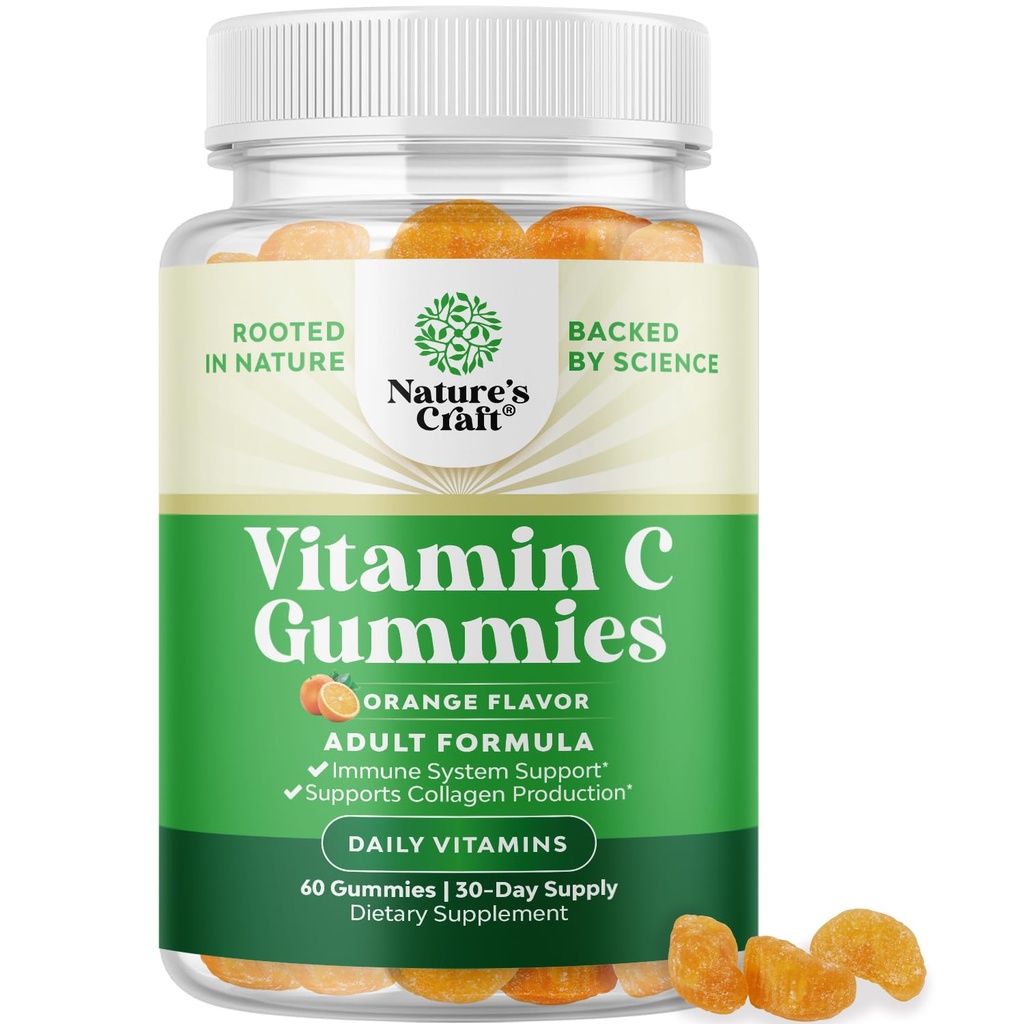 Μασώμενα Βιταμίνη C Gummies για ενήλικες - Halal Vitamin C Ανοσοποιητική υποστήριξη Gummies - Ασκορβικό οξύ Φυσικό Gummy Ανοσοποιητικό ενισχυτή για ενήλικες και φυσικά κρύο Remedy Gummy Βιταμίνες
