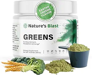 Πράσινα Superfood Powder - 46 Superfoods, Probiotics & Enzymes for Gut Health, Μεταβολισμός & Ενέργεια - Vegan Green Powder Blend, 1 Μπουκάλι - 30 Σερβιέτες