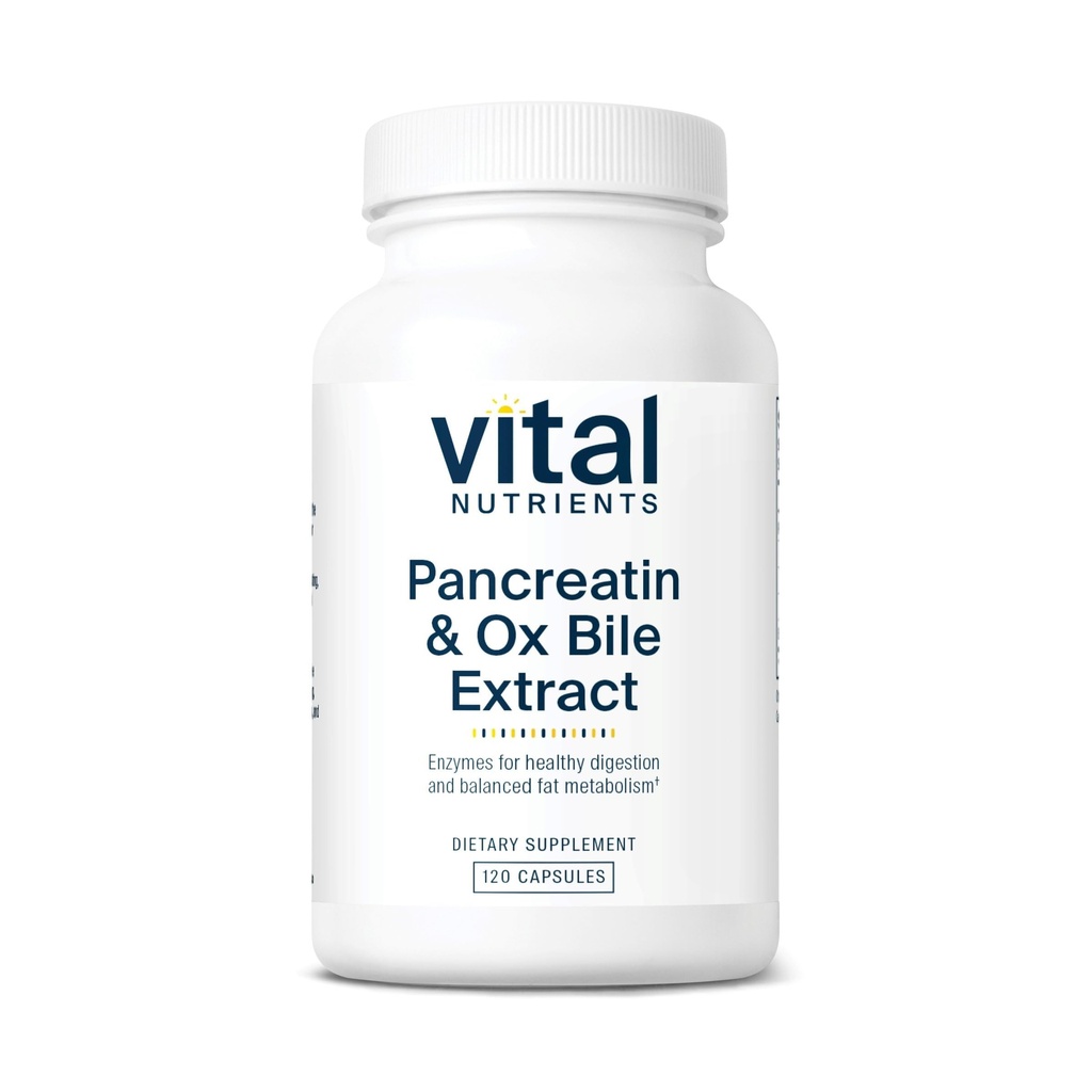 Vital Nutrients Pancreatin & Ox Bile Extract 500mg 