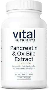 Vital Nutrients Pancreatin & Ox Bile Extract 500mg 