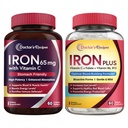 Συνταγές γιατρού Iron 65 mg & Iron Plus Bundle, Υγιή επίπεδα σιδήρου & υποστήριξη αίματος, δισκία σιδήρου 60 ct & κάψουλες σιδήρου 60 ct