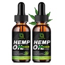 (2-Pack) High Potency Hemp Oil - 1,000,000 Maximum Strength - Helps Relaxation, Stress, Calming, Sleep - Organic Hemp Oil Extract - Vegan, Immunization Support, Non-GMO