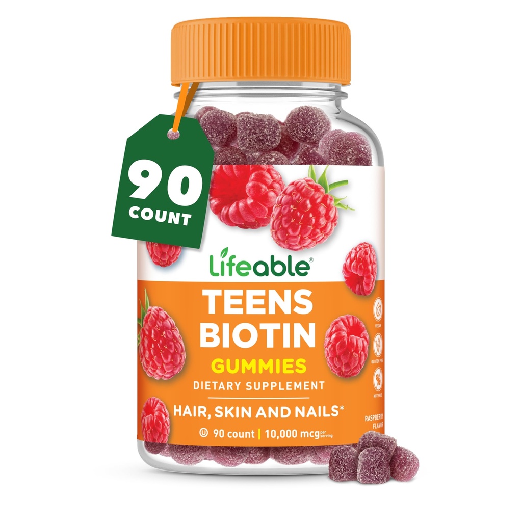 Ζωηρό έφηβοι Βιοτίνη 10000mcg Gummies 