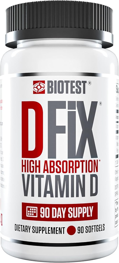 Biotest D Fix - 5000 IU Βιταμίνη υψηλής απορρόφησης D3, 90 σερβιρίσματα - 90 Softgels