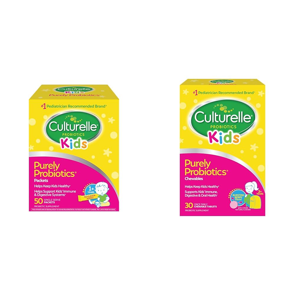 Culturelle Kids Purely Probiotics Packets Daily Supplement & Kids Chewable Daily Probiotic for Kids