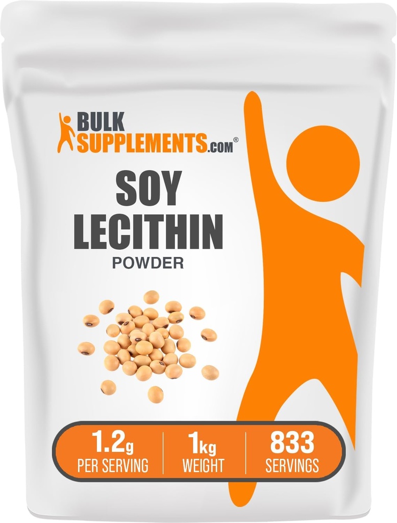 BulkSupplements.com Σόγια Λεκιθίνη Σκόνη - Συμπλήρωμα Λεκιθίνης, Λεκιθίνη Σκόνη Βαθμός Τροφίμων - Χωρίς γλουτένη, 1200mg ανά Σερβίρισμα, 5kg (11 lbs) (Συσκευασία των 5)
