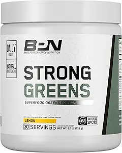 BARE PERFORMANCE NUTRITION, BPN Strong Greens Superfood Powder, Improved Digestion, Increased Energy, Immune System Support, Sweet Mint, 30 Servings