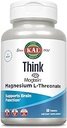 KAL Think Magnesium L-Threonate 2000 mg | Learning, Brain Health & Memory Function Support w/Magtein | Vegan, No Gluten & Non-GMO | 60 Tablets