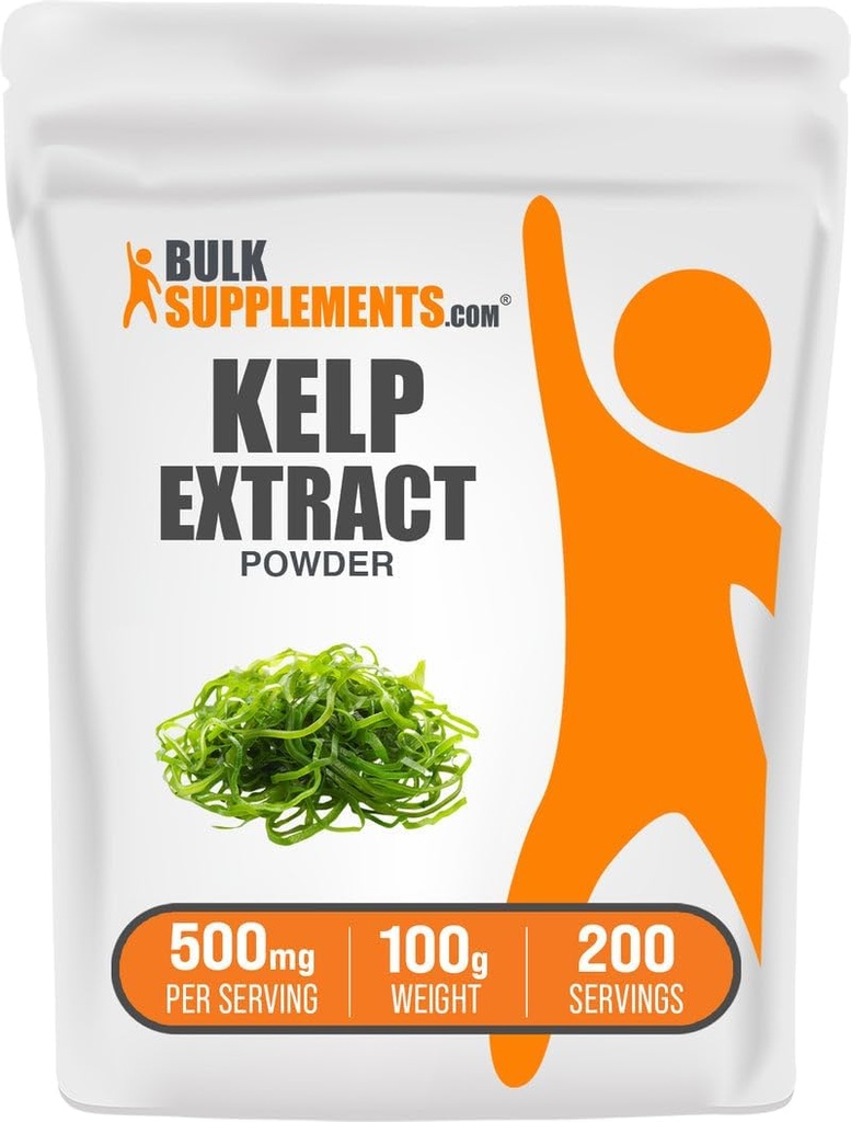BulkSupplements.com Kelp Extract Powder - Kelp Supplement, Brown Seaweed Extract, Seaweed Powder - Χωρίς γλουτένη, 500mg ανά Σερβίρισμα, 100g (3.5 oz) (Συσκευασία του 1)