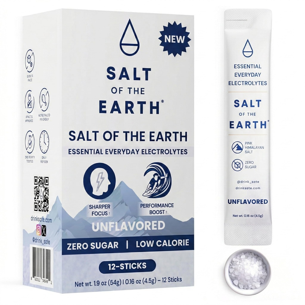 Αλάτι της Γης Premium Zero-Sugar Electrolyte - Κατασκευασμένο με ροζ αλάτι Ιμαλαΐων - Ενυδατική σκόνη Packets 