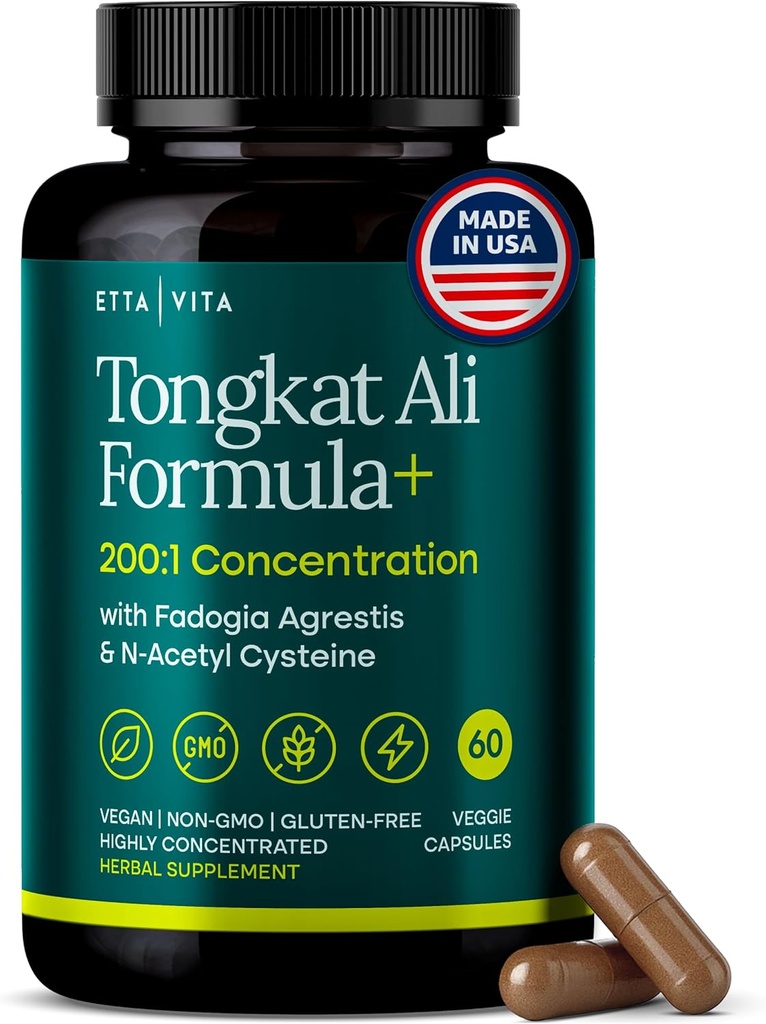 Potent Longjack - Tongkat Ali & Fadogia Agrestis συμπλήρωμα για άνδρες & γυναίκες ενέργεια, υποστήριξη Τ, Lean μυϊκή ανάπτυξη & αποκατάσταση, ορμονική ισορροπία, πριν από την προπόνηση με Vegan NAC ήπαρ Detox & Cleanse