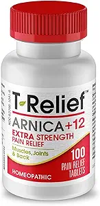 T-Relif Extra Strength Pain Relief Arnica +12 Natural Relieving Actives for Back Pain Joreness Muscle Aches & Stiffness, Whole Body Fast-Active Relief for Women & Men - 100 Tabletισκία