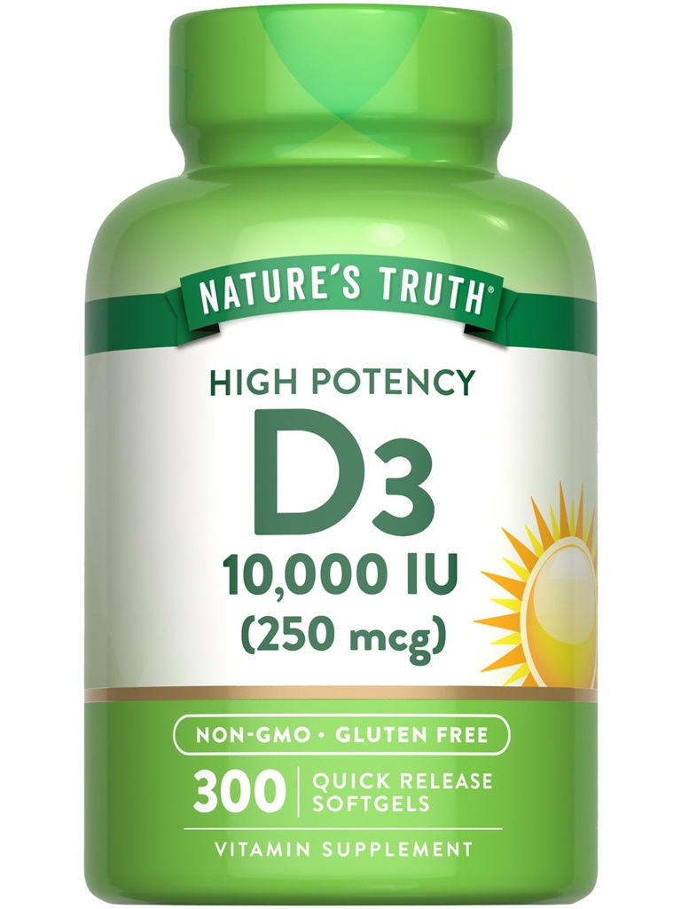 Η αλήθεια της φύσης Βιταμίνη D3 10000 IU Softgels 