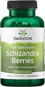 Swanson Full Spectrum Schizandra μούρες - συμπλήρωμα βοτάνων που προωθεί το στρες Υποστήριξη & την υγεία του ήπατος - Βοηθά το εύκολο σώμα και το μυαλό w/Φυσικά συστατικά - (90 κάψουλες, 525mg το καθένα)