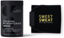 Sports Research Creatine Monohydrate and Sweet Sweat Wist Trimmer - Μαύρο και Κίτρινο (Medium)