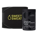 Sports Research Creatine Monohydrate and Sweet Sweat Wist Trimmer - Μαύρο και Κίτρινο (Medium)