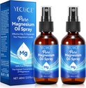 2Pack Αμιγές Σπρέι Λάδι Μαγνησίου, 100% Φυσικό Σπρέι Μαγνησίου - Οργανικό Σπρέι Μαγνησίου - Επίκαιρο Σπρέι Μαγνησίου σε Γυάλινο Μπουκάλι, Λάδι Μαγνησίου για Πόδια, Βελτιώνει την αποκατάσταση των μυών - 4 FL.Oz