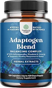 Συμπλήρωμα υποστήριξης βοτάνων Adaptogen Mood - Calming Adaptogens συμπλήρωμα για το άγχος & Cortisol Management με Ashwagandha Rhodiola Rosea & Maca Root - Vegan Non GMO & Daytime Friendly -120ct