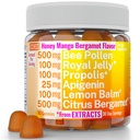 Bee Pollen Apigenin Citrus Bergamot Gummies w Organic Propolis Royal Jelly Honey Ballm Extract, συμπλήρωμα για άνδρες παιδιά, σταγόνες βάμμα σκόνης κάψουλες βότανα Alt, Pollan Polen