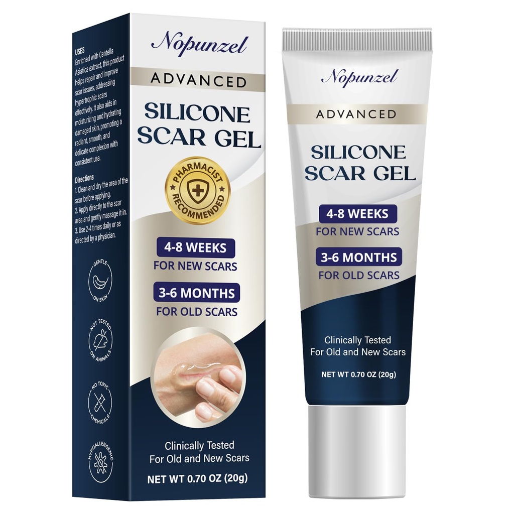 Σιλικόνη Scar Gel: Σιλικόνη Gel για ουλές - Βελτίωση της εμφάνισης ουλών για παλιές και νέες ουλές - Ιατρικός βαθμός Σιλικόνη - Προηγμένη ουλή Gel - Σκάλες - Χειρουργική - Τραυματισμοί - Ράμματα - εγκαύματα - 20g