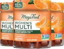 MegaFood Women's Multi - Multivitamin for Women-Gummy Vitamins- Vitamin C, Vitamin D, Zinc, Vitamin B12 & Choline- ανοσοποιητική υποστήριξη & υγεία των οστών- χορτοφαγική- Tangerine- 60 Gummies(30 Servies) 3 Pack