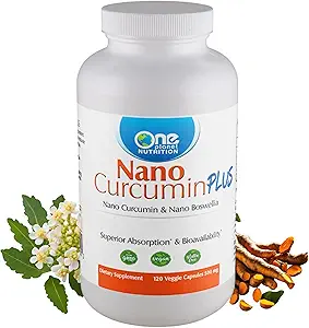 One Planet Nutrition Nano Curcumin Plus 500 mg Κάψουλες Veggie (120 Servings), Nano Curcumin με Boswellia για υψηλή απορρόφηση, υποστηρίζει κοινή & ανοσοποιητική υγεία, μη ΓΤΟ, Vegan, Gluten-free