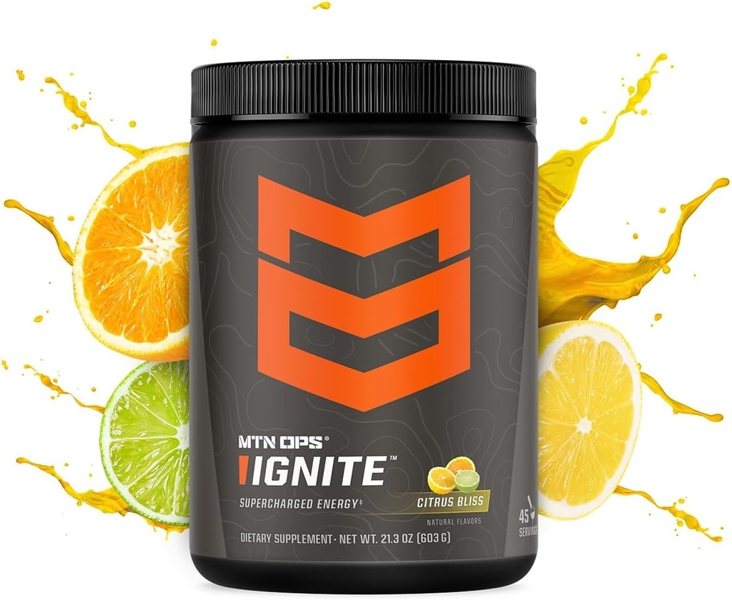 ΜΤΝ OPS Ignite Supercharged Energy Drink Mix 45-Serving Tub, Citrus Bliss