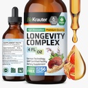 BIO KRAUTER Longevity Mushroom Supplement - Liquid Reishi Mushroom Complex with Goat’s Rue & Red Ginseng Root Extract - Βάμμα Vegan - Αλκοόλ & Ζάχαρη Free Drops 4 Fl.Oz.